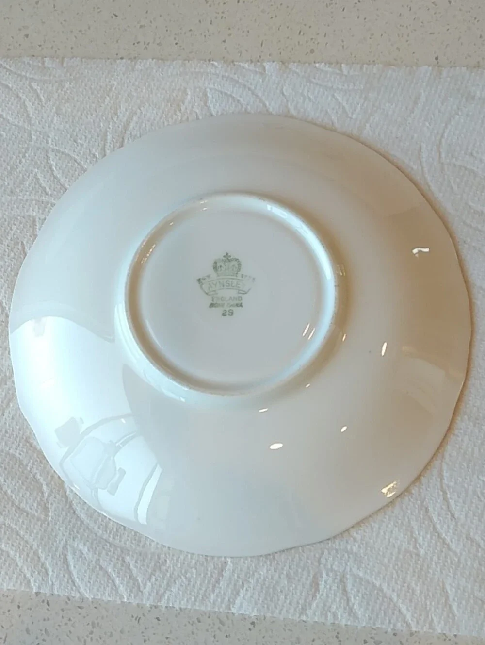 Aynsley Made In England Teal/Turquoise Gold-Rim Ceramic Saucer Replacement